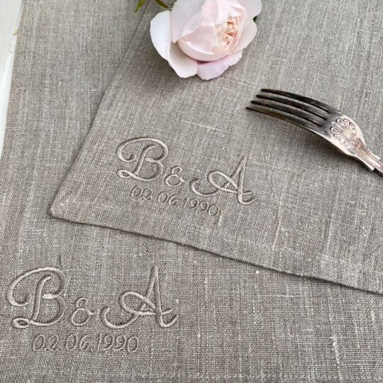 platzset tischset grobes Leinen Monogramm