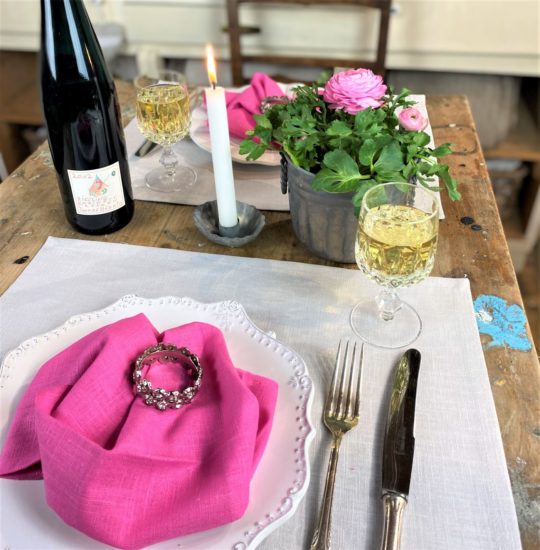 Servietten Leinen pink