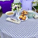 Tischdecke beschichtete Baumwolle lila Landhausstil