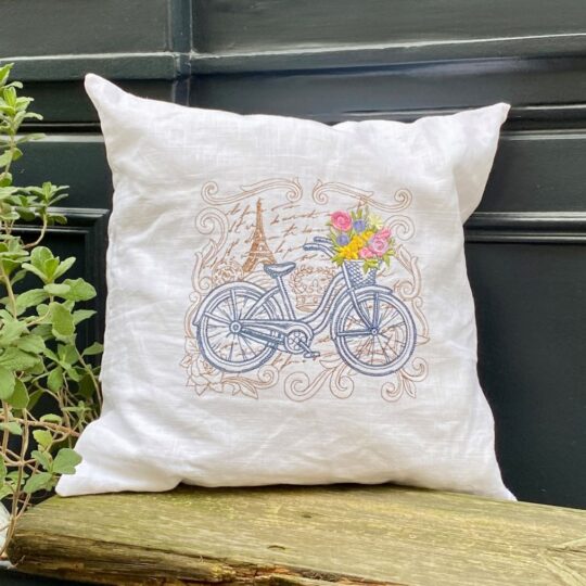 Kissenbezug paris chic fahrrad Landhausstil